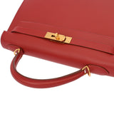 HERMES エルメス ケリー32 外縫い ルージュビフ □G刻印(2003年頃) レディース アルデンヌ 2WAYバッグ Aランク 中古 銀蔵