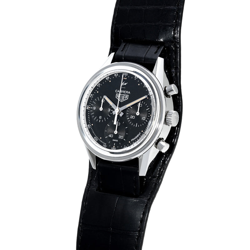 タグホイヤー カレラ ホイヤー02 フラグメント 藤原ヒロシ 500本限定 CBK221A.EB0171 ブラック メンズ 腕時計 自動巻き 中古 銀蔵