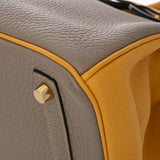 HERMES エルメス バーキン 30 トゥルティエールグレー/ジョーヌアンプル D刻印(2019年頃) レディース トゴ ハンドバッグ Aランク 中古 銀蔵