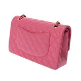 CHANEL シャネル マトラッセ チェーンショルダー 25cm Wフラップ ピンク A01112 レディース キャビアスキン ショルダーバッグ Aランク 中古 銀蔵