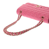 CHANEL シャネル マトラッセ チェーンショルダー 25cm Wフラップ ピンク A01112 レディース キャビアスキン ショルダーバッグ Aランク 中古 銀蔵
