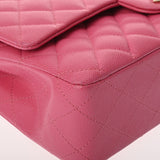 CHANEL シャネル マトラッセ チェーンショルダー 25cm Wフラップ ピンク A01112 レディース キャビアスキン ショルダーバッグ Aランク 中古 銀蔵