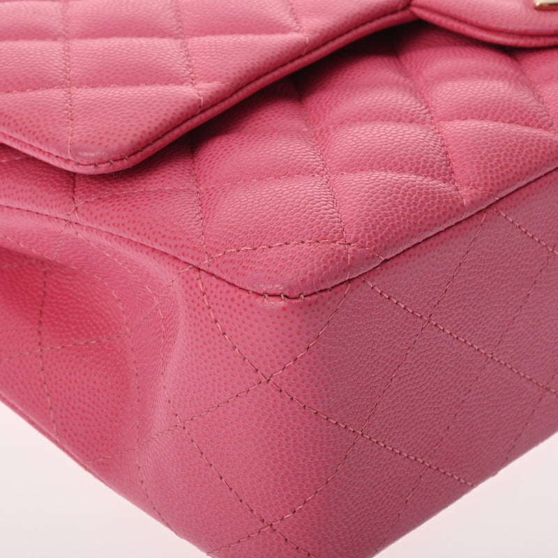 CHANEL シャネル マトラッセ チェーンショルダー 25cm Wフラップ ピンク A01112 レディース キャビアスキン ショルダーバッグ Aランク 中古 銀蔵