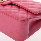 CHANEL シャネル マトラッセ チェーンショルダー 25cm Wフラップ ピンク A01112 レディース キャビアスキン ショルダーバッグ Aランク 中古 銀蔵
