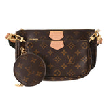 LOUIS VUITTON ルイヴィトン モノグラム ミュルティ ポシェット アクセソワール カーキ M44813 レディース モノグラムキャンバス ショルダーバッグ Aランク 中古 銀蔵