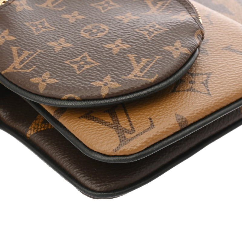 LOUIS VUITTON ルイヴィトン モノグラムリバース ジャイアントリバース ポシェットトリオ ブラウン/キャメル系 M68756 レディース モノグラムキャンバス ポーチ Aランク 中古 銀蔵