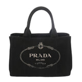 PRADA プラダ カナパ ミニ ブラック 1BG439 レディース キャンバス ハンドバッグ ABランク 中古 銀蔵