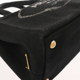 PRADA プラダ カナパ ミニ ブラック 1BG439 レディース キャンバス ハンドバッグ ABランク 中古 銀蔵