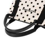 BALENCIAGA バレンシアガ ネイビーカバス S ドット柄 ホワイト/ブラック 339933 レディース キャンバス レザー ハンドバッグ ABランク 中古 銀蔵