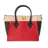LOUIS VUITTON ルイヴィトン モノグラム オンマイサイド MM ルージュピラット M53824 レディース カーフレザー/モノグラムキャンバス 2WAYバッグ Aランク 中古 銀蔵