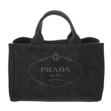 PRADA プラダ カナパ トートバッグ ブラック 1BG642 レディース デニム ハンドバッグ ABランク 中古 銀蔵
