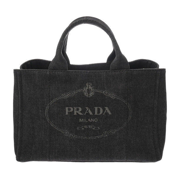 PRADA プラダ カナパ トートバッグ ブラック 1BG642 レディース デニム ハンドバッグ ABランク 中古 銀蔵