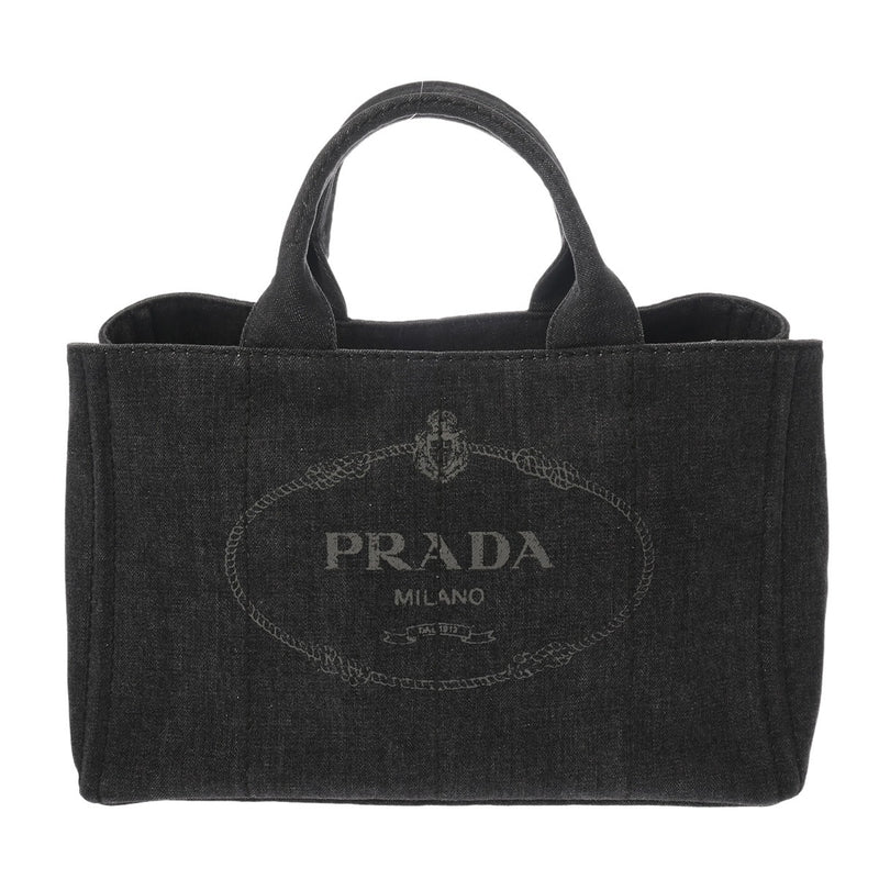 PRADA プラダ カナパ トートバッグ ブラック 1BG642 レディース デニム ハンドバッグ ABランク 中古 銀蔵