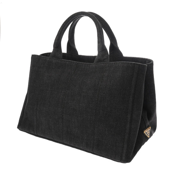 PRADA プラダ カナパ トートバッグ ブラック 1BG642 レディース デニム ハンドバッグ ABランク 中古 銀蔵