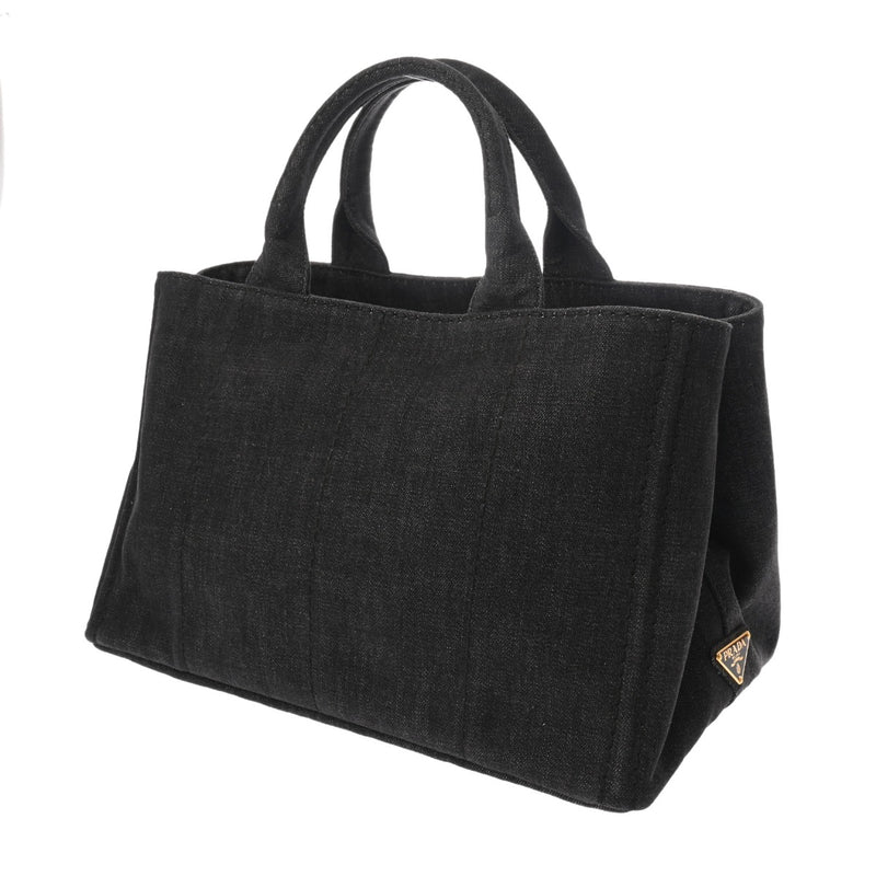 PRADA プラダ カナパ トートバッグ ブラック 1BG642 レディース デニム ハンドバッグ ABランク 中古 銀蔵
