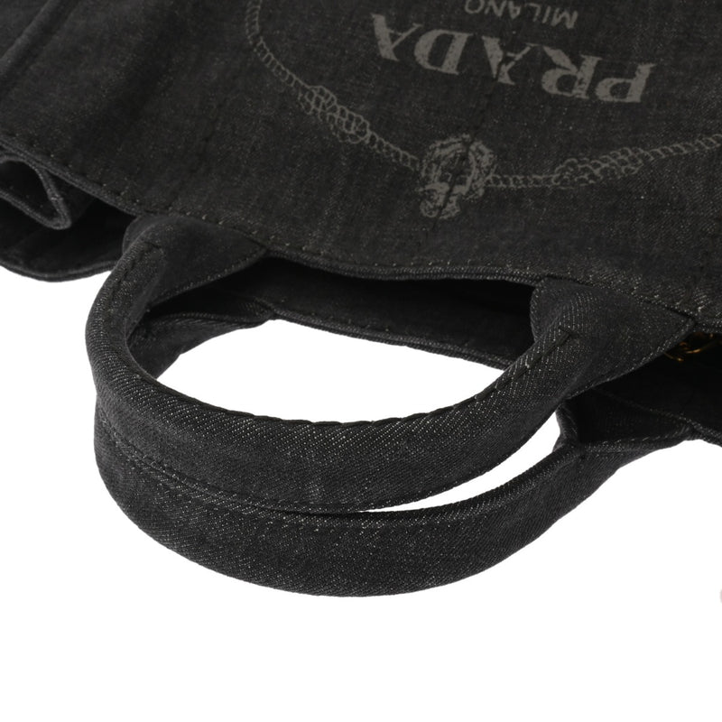 PRADA プラダ カナパ トートバッグ ブラック 1BG642 レディース デニム ハンドバッグ ABランク 中古 銀蔵