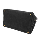 PRADA プラダ カナパ トートバッグ ブラック 1BG642 レディース デニム ハンドバッグ ABランク 中古 銀蔵