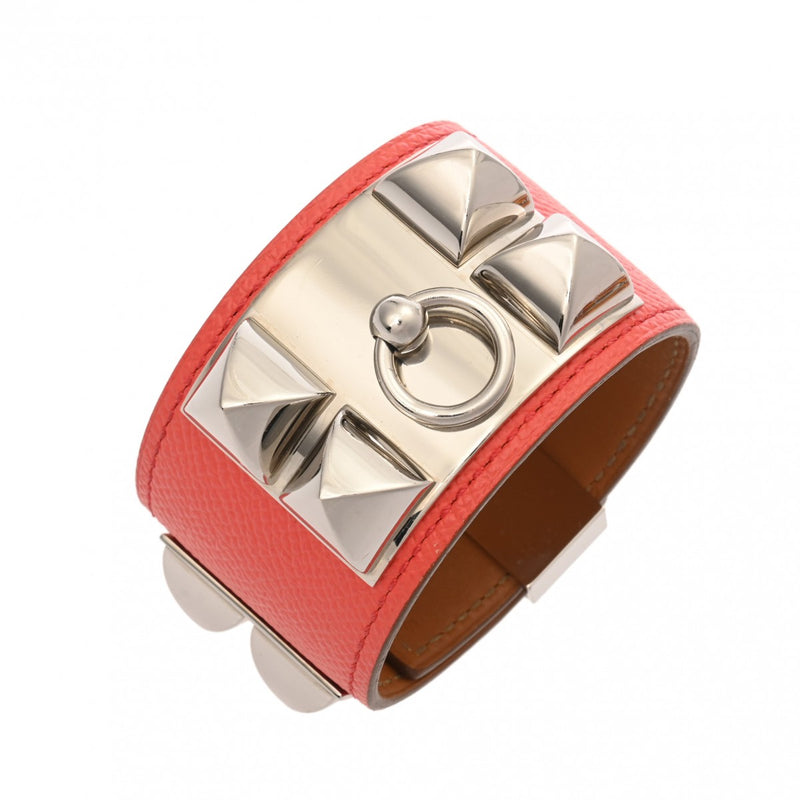 HERMES エルメス コリエドシアン GM ローズジャイプール シルバー金具 T刻印(2015年頃) ユニセックス ヴォーエプソン ブレスレット ABランク 中古 銀蔵