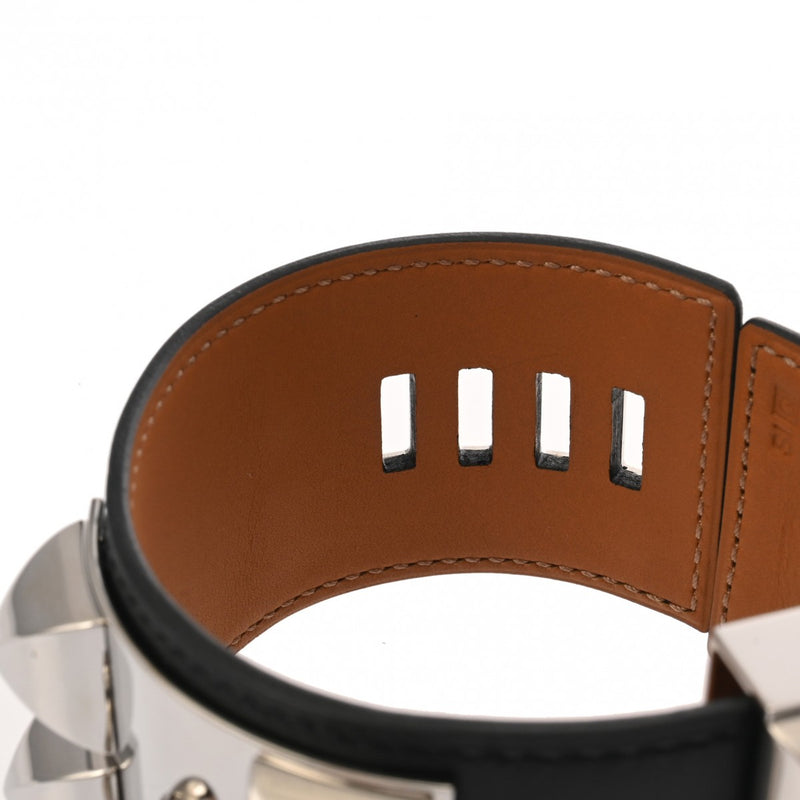 HERMES エルメス コリエドシアン GM ブラック シルバー金具 □Q刻印(2013年頃) ユニセックス ヴォーシャモニー ブレスレット ABランク 中古 銀蔵