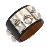 HERMES エルメス コリエドシアン GM ブラック シルバー金具 □Q刻印(2013年頃) ユニセックス ヴォーシャモニー ブレスレット ABランク 中古 銀蔵