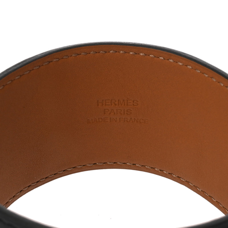 HERMES エルメス コリエドシアン GM ブラック シルバー金具 □Q刻印(2013年頃) ユニセックス ヴォーシャモニー ブレスレット ABランク 中古 銀蔵
