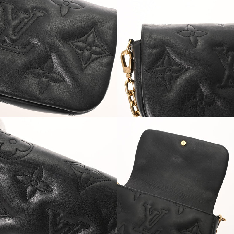 LOUIS VUITTON ルイヴィトン バブルグラム ウォレットオンストラップ 3WAY ノワール M81398 レディース レザー ショルダーバッグ ABランク 中古 銀蔵