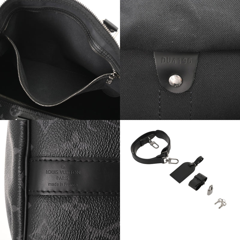 LOUIS VUITTON ルイヴィトン モノグラムエクリプス キーポルバンドリエール 45 ブラック M40569 メンズ モノグラムキャンバス ボストンバッグ Aランク 中古 銀蔵