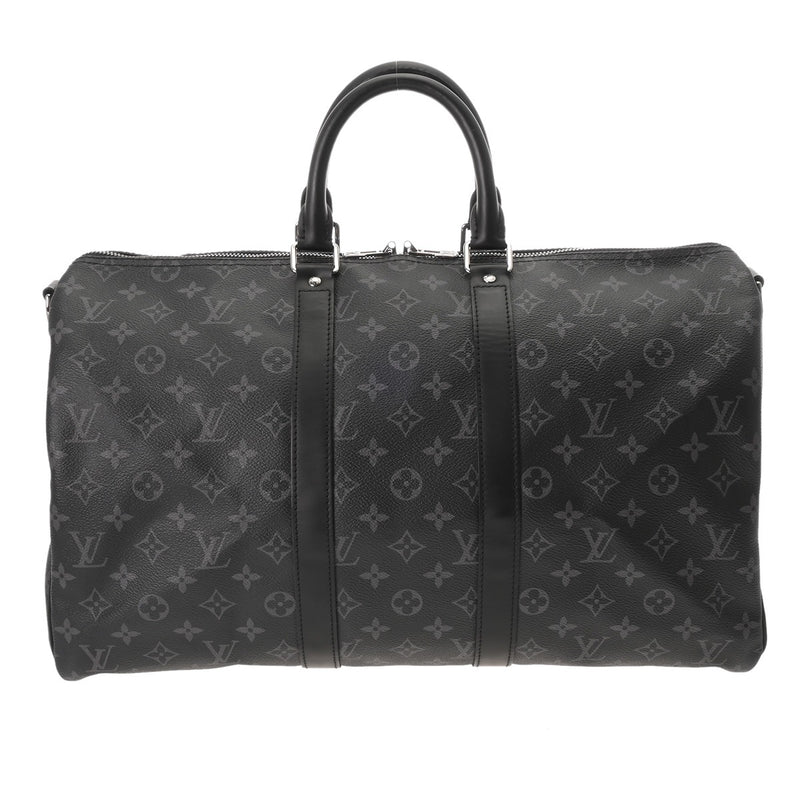 LOUIS VUITTON ルイヴィトン モノグラムエクリプス キーポルバンドリエール 45 ブラック M40569 メンズ モノグラムキャンバス ボストンバッグ Aランク 中古 銀蔵