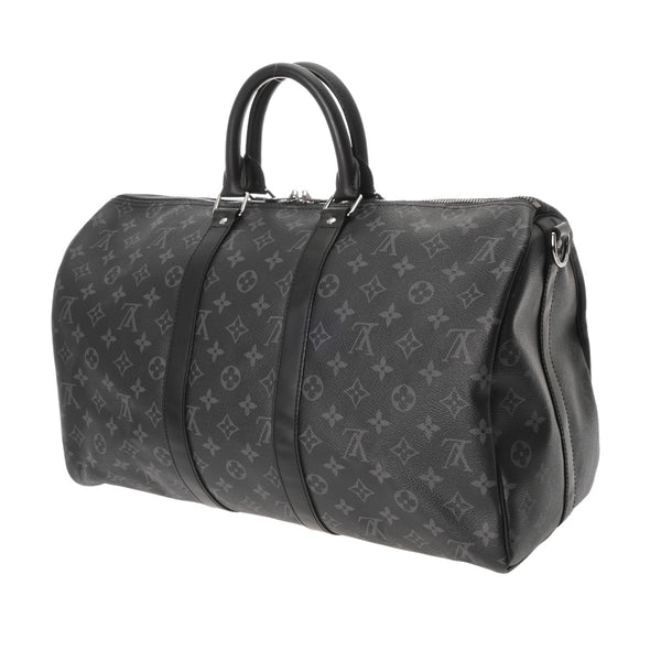 LOUIS VUITTON ルイヴィトン モノグラムエクリプス キーポルバンドリエール 45 ブラック M40569 メンズ モノグラムキャンバス ボストンバッグ Aランク 中古 銀蔵