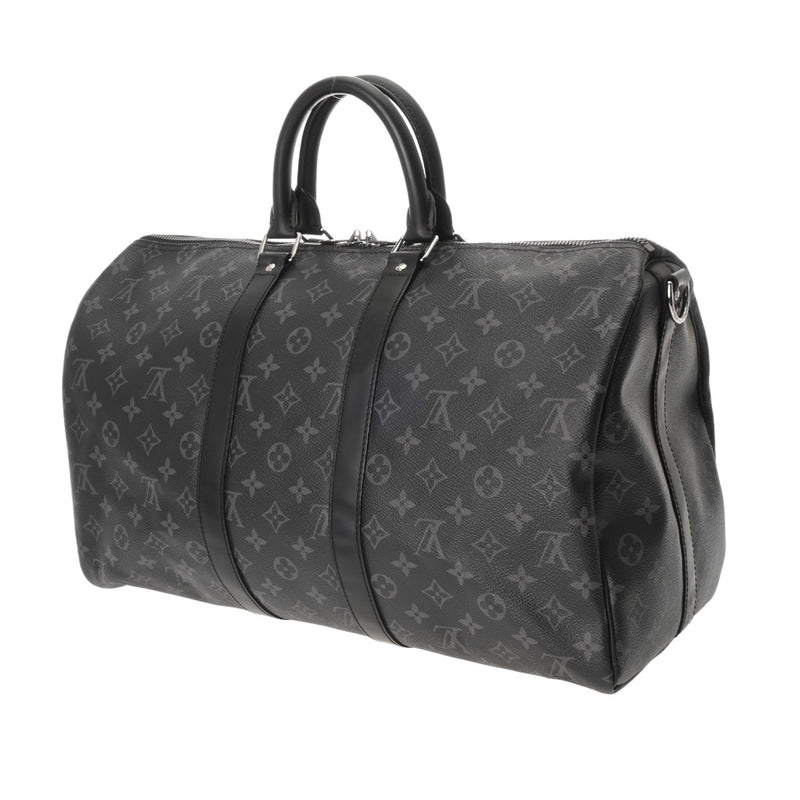 LOUIS VUITTON ルイヴィトン モノグラムエクリプス キーポルバンドリエール 45 ブラック M40569 メンズ モノグラムキャンバス ボストンバッグ Aランク 中古 銀蔵
