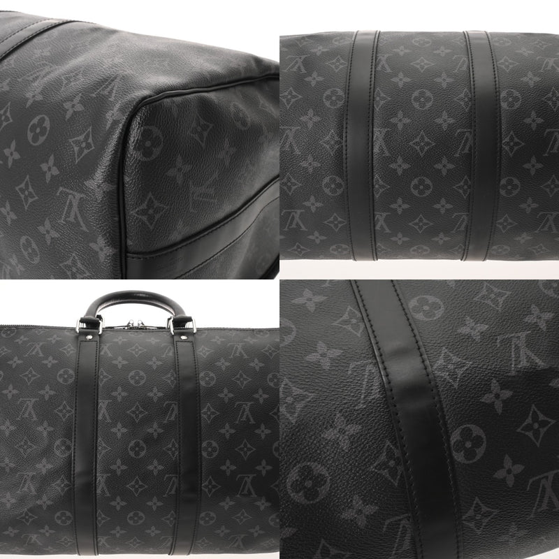 LOUIS VUITTON ルイヴィトン モノグラムエクリプス キーポルバンドリエール 45 ブラック M40569 メンズ モノグラムキャンバス ボストンバッグ Aランク 中古 銀蔵