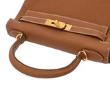 HERMES エルメス ケリー28 内縫い ゴールド W刻印(2024年頃) レディース トゴ 2WAYバッグ Aランク 中古 銀蔵