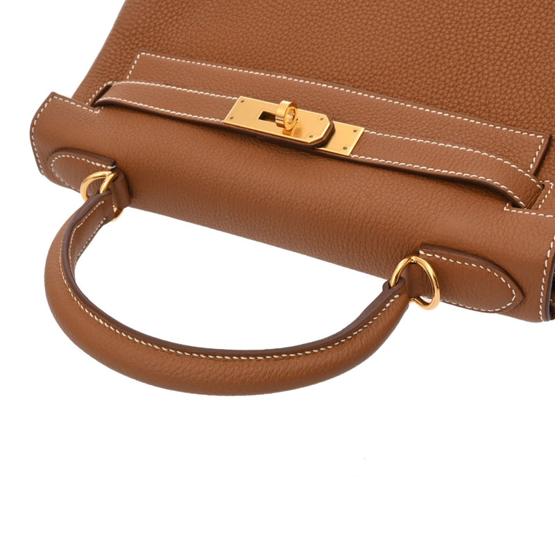 HERMES エルメス ケリー28 内縫い ゴールド W刻印(2024年頃) レディース トゴ 2WAYバッグ Aランク 中古 銀蔵