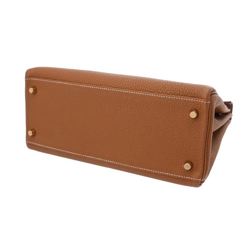 HERMES エルメス ケリー28 内縫い ゴールド W刻印(2024年頃) レディース トゴ 2WAYバッグ Aランク 中古 銀蔵