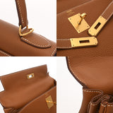 HERMES エルメス ケリー28 内縫い ゴールド W刻印(2024年頃) レディース トゴ 2WAYバッグ Aランク 中古 銀蔵