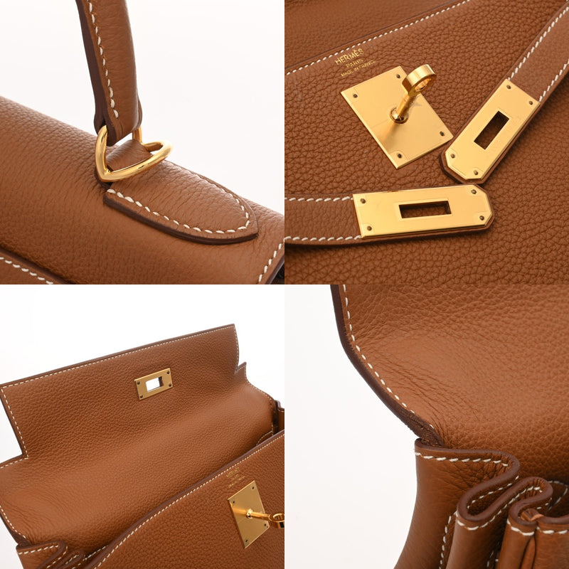 HERMES エルメス ケリー28 内縫い ゴールド W刻印(2024年頃) レディース トゴ 2WAYバッグ Aランク 中古 銀蔵