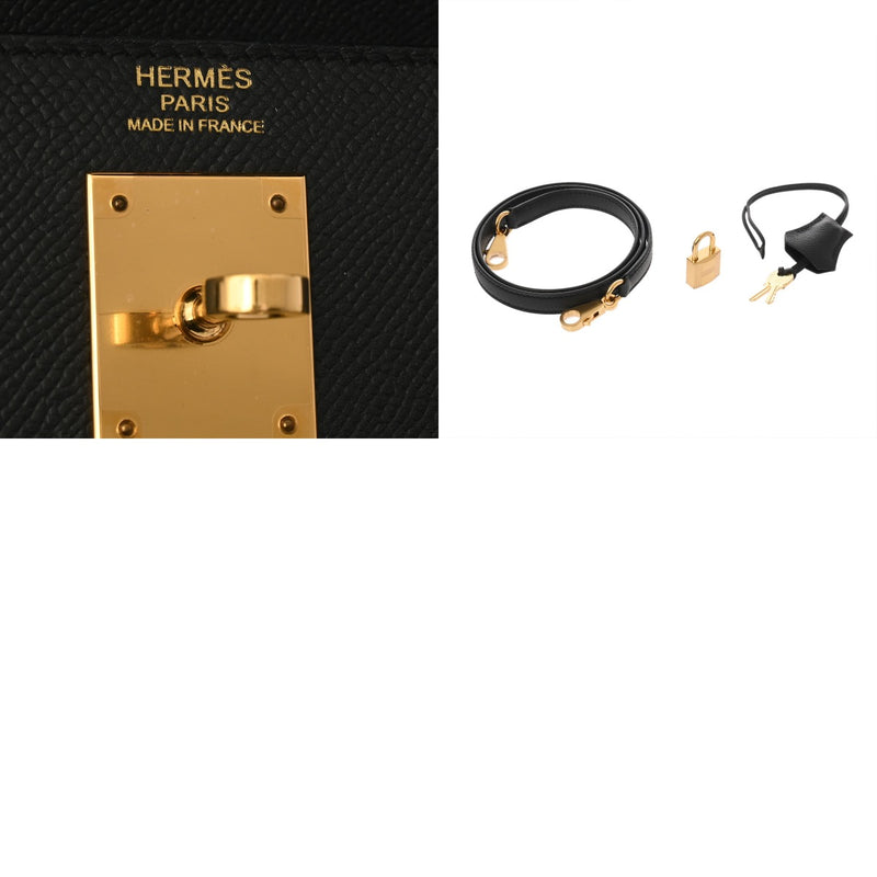 HERMES エルメス ケリー 32 外縫い ブラック A刻印(2017年頃) レディース ヴォーエプソン 2WAYバッグ Aランク 中古 銀蔵