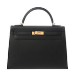 HERMES エルメス ケリー 32 外縫い 2WAY ブラック A刻印(2017年頃) レディース ヴォーエプソン ハンドバッグ Aランク 中古 銀蔵