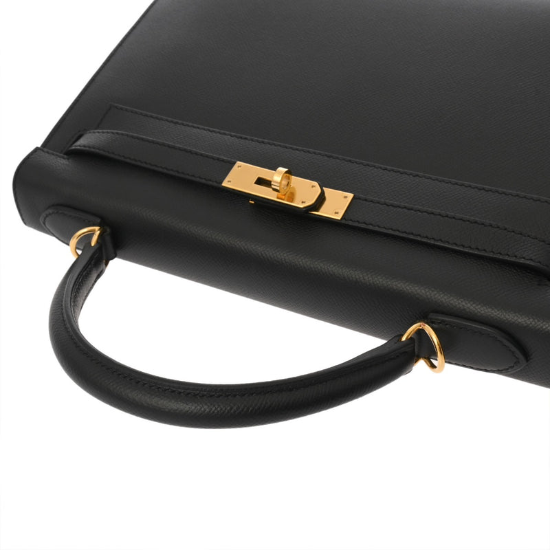 HERMES エルメス ケリー 32 外縫い ブラック A刻印(2017年頃) レディース ヴォーエプソン 2WAYバッグ Aランク 中古 銀蔵