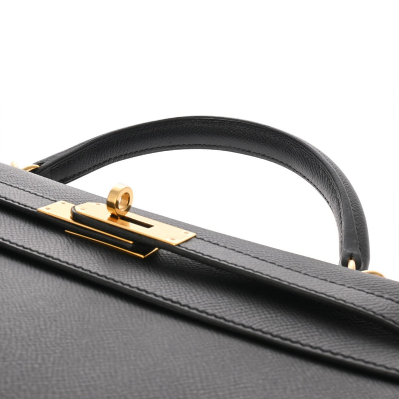 HERMES エルメス ケリー 32 外縫い ブラック A刻印(2017年頃) レディース ヴォーエプソン 2WAYバッグ Aランク 中古 銀蔵