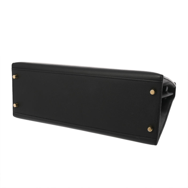 HERMES エルメス ケリー 32 外縫い ブラック A刻印(2017年頃) レディース ヴォーエプソン 2WAYバッグ Aランク 中古 銀蔵