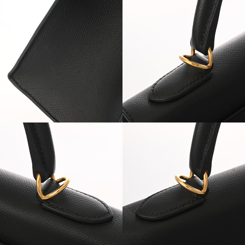 HERMES エルメス ケリー 32 外縫い ブラック A刻印(2017年頃) レディース ヴォーエプソン 2WAYバッグ Aランク 中古 銀蔵