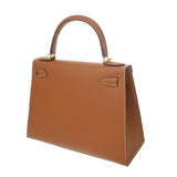 HERMES エルメス ケリー 28 外縫い 2WAY エトゥープ Z刻印(2021年頃) レディース トゴ ハンドバッグ Aランク 中古 銀蔵