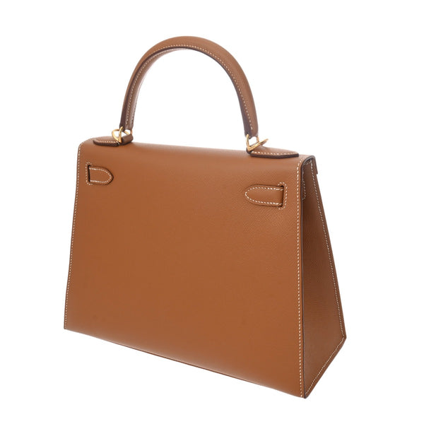 HERMES エルメス ケリー 28 外縫い 2WAY エトゥープ Z刻印(2021年頃) レディース トゴ ハンドバッグ Aランク 中古 銀蔵