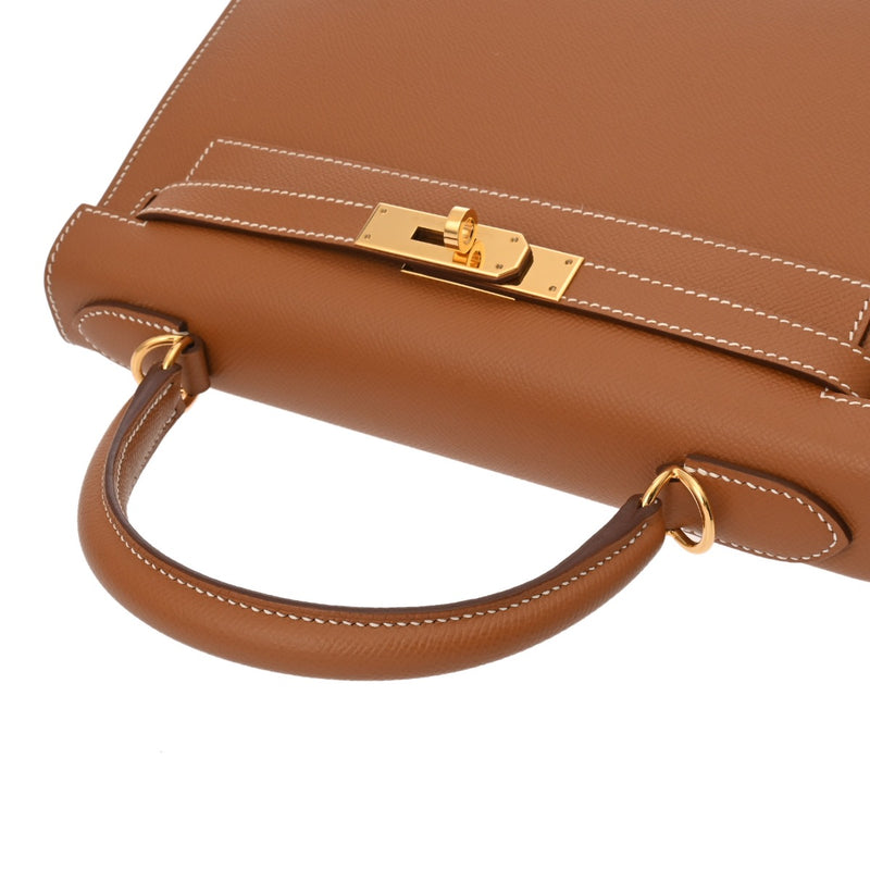 HERMES エルメス ケリー 28 外縫い 2WAY エトゥープ Z刻印(2021年頃) レディース トゴ ハンドバッグ Aランク 中古 銀蔵