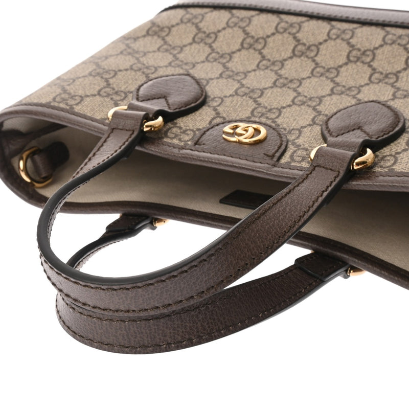 GUCCI グッチ GGスプリーム オフィディア スモール トートバッグ ベージュ/エボニー 811716 レディース GGスプリームキャンバス レザー ハンドバッグ 新同 中古 銀蔵
