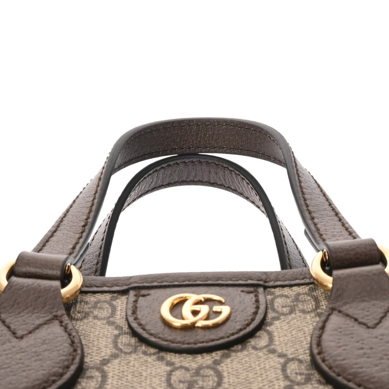 GUCCI グッチ GGスプリーム オフィディア スモール トートバッグ ベージュ/エボニー 811716 レディース GGスプリームキャンバス レザー ハンドバッグ 新同 中古 銀蔵
