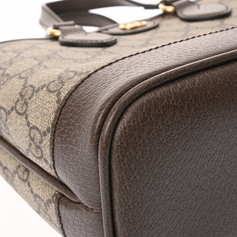 GUCCI グッチ GGスプリーム オフィディア スモール トートバッグ ベージュ/エボニー 811716 レディース GGスプリームキャンバス レザー ハンドバッグ 新同 中古 銀蔵