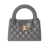 CHANEL シャネル マトラッセ ミニショッピングバッグ グレー AS4416 レディース カーフ ハンドバッグ Aランク 中古 銀蔵