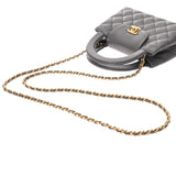 CHANEL シャネル マトラッセ ミニショッピングバッグ グレー AS4416 レディース カーフ ハンドバッグ Aランク 中古 銀蔵